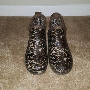 Leopard Print Short Rain Boots size 6